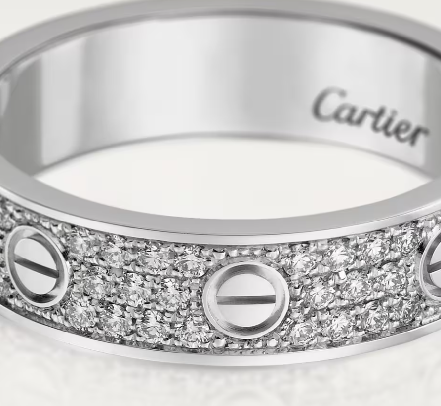 [LumiVibe]LOVE RING 4mm-wide full-diamond ring silver