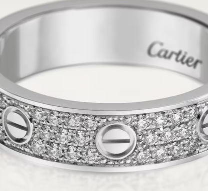 [LumiVibe]LOVE RING 4mm-wide full-diamond ring silver