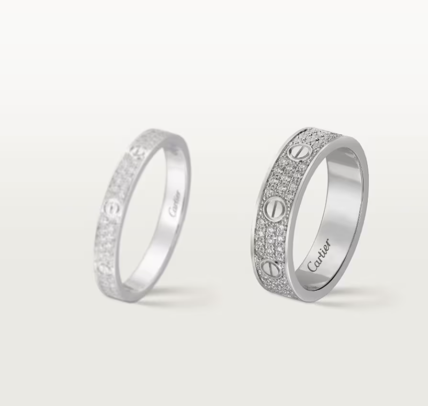 [LumiVibe]LOVE RING 4mm-wide full-diamond ring silver