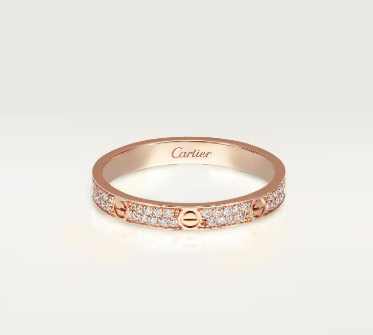 [LumiVibe]LOVE RING 2.6mm-wide full-diamond ring Rose Gold