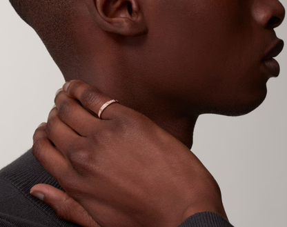 [LumiVibe]LOVE RING 2.6mm-wide full-diamond ring Rose Gold