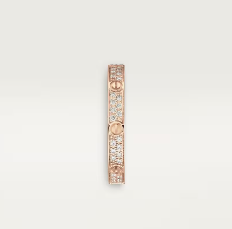 [LumiVibe]LOVE RING 2.6mm-wide full-diamond ring Rose Gold