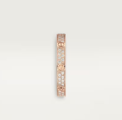 [LumiVibe]LOVE RING 2.6mm-wide full-diamond ring Rose Gold