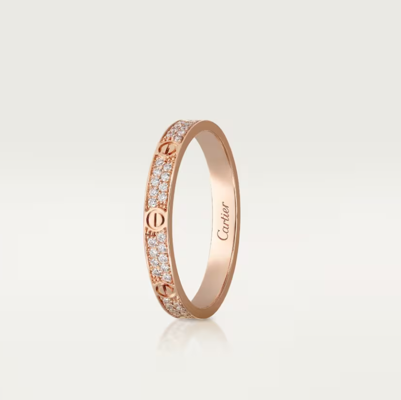 [LumiVibe]LOVE RING 2.6mm-wide full-diamond ring Rose Gold