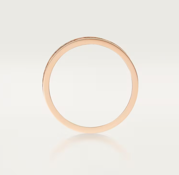 [LumiVibe]LOVE RING 4mm-wide full-diamond ring Rose Gold