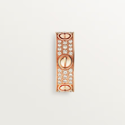 [LumiVibe]LOVE RING 6.5mm-wide full-diamond ring Rose Gold