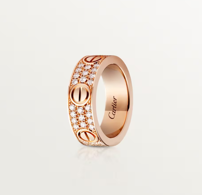 [LumiVibe]LOVE RING 6.5mm-wide full-diamond ring Rose Gold