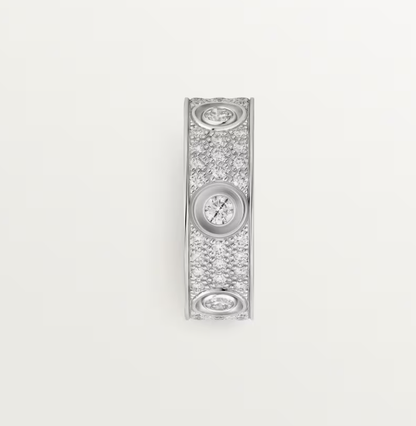 [LumiVibe]LOVE RING 6.5MM Full Diamond, 6 Major Diamonds Silver