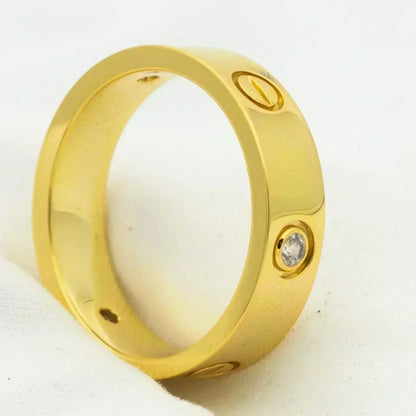 [LumiVibe]LOVE RING 5.5MM 3 DIAMONDS GOLD
