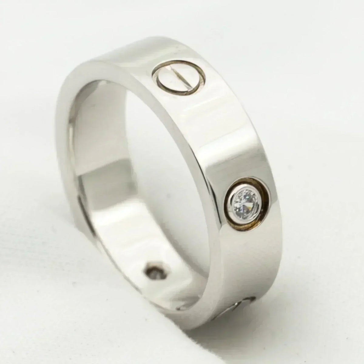 [LumiVibe]LOVE RING 5.5MM 3 DIAMONDS SILVER