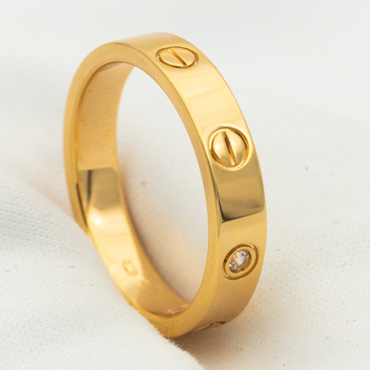 [LumiVibe]LOVE RING 4MM 1 DIAMOND PINK GOLD
