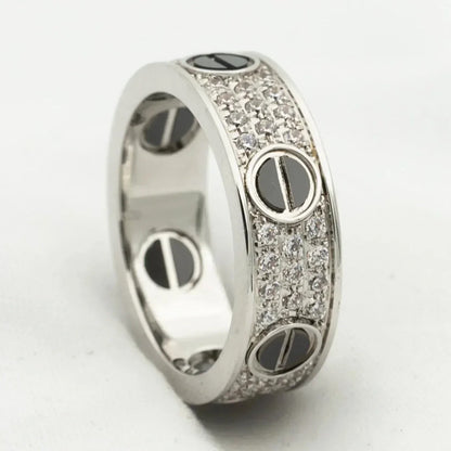 [LumiVibe]LOVE RING 5.5MM DIAMONDS PAVED CERAMIC