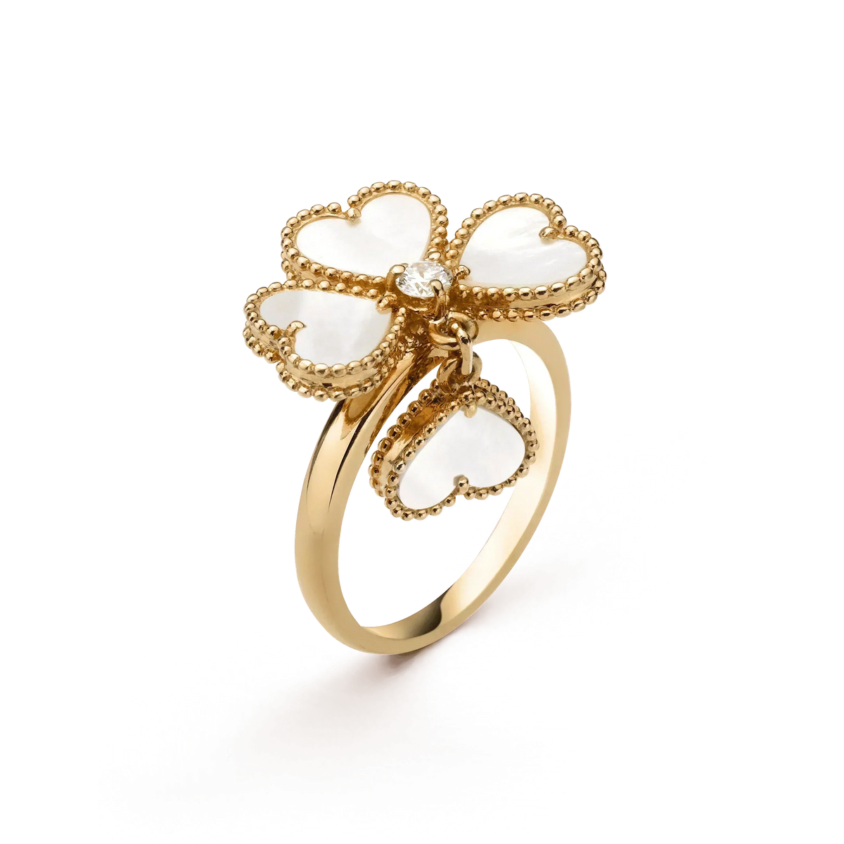 [LumiVibe]SWEET CLOVER WHITE MOP RING