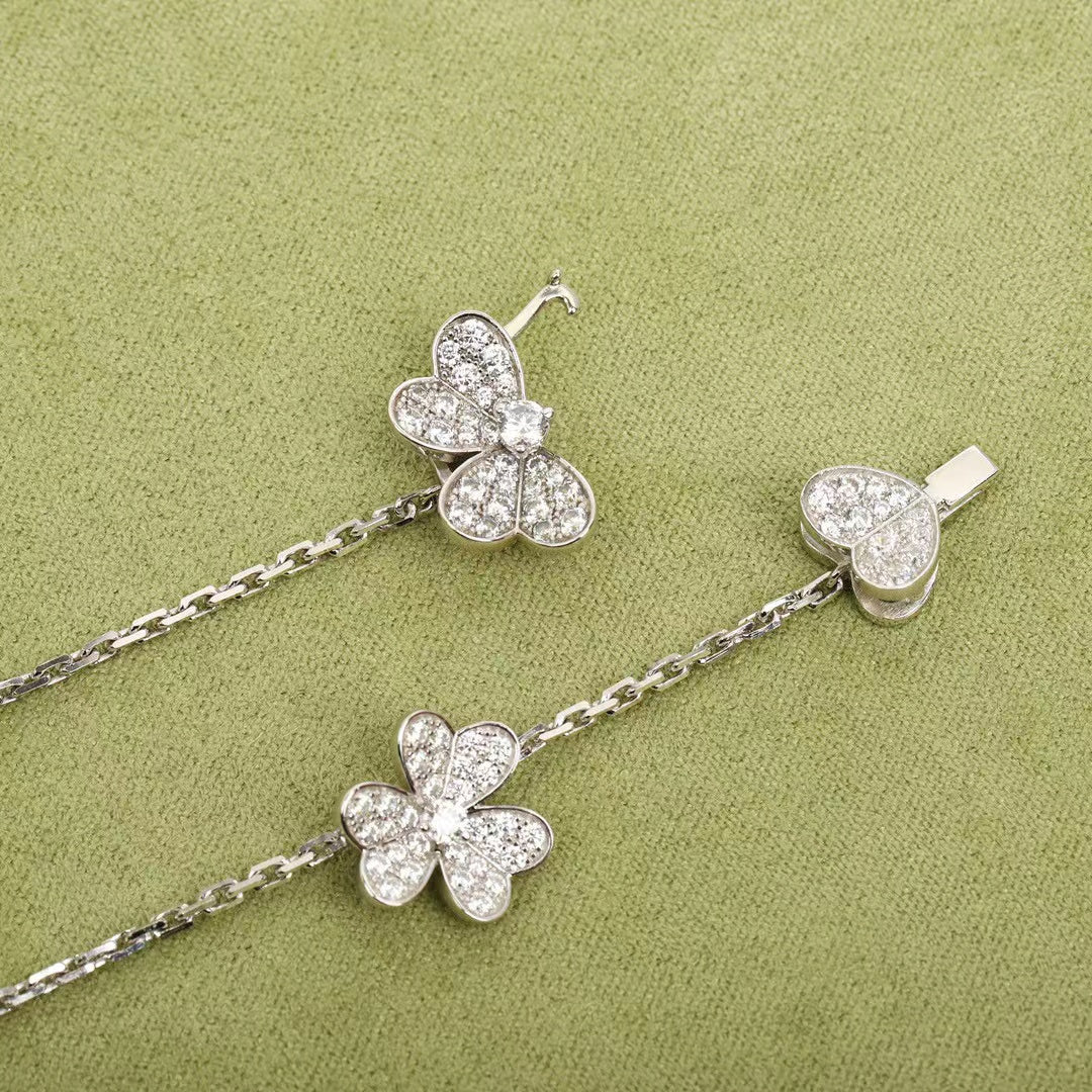 [LumiVibe]FRIVOLE SILVER 9 FLOWERS NECKLACE
