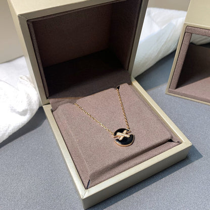 [LumiVibe]JEUX DE PINK GOLD DIAMOND NECKLACE