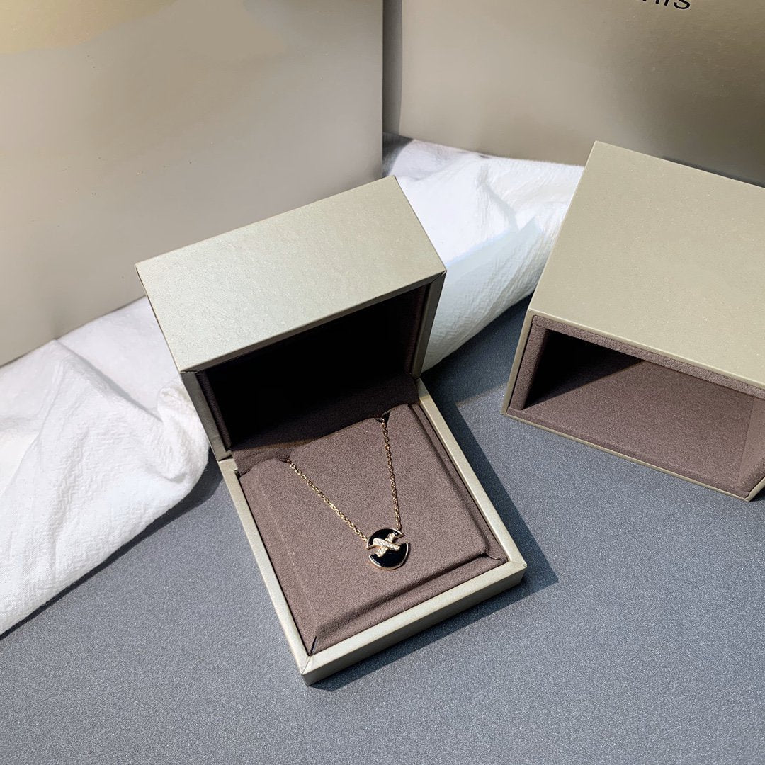 [LumiVibe]JEUX DE PINK GOLD DIAMOND NECKLACE