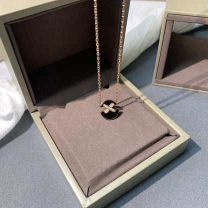 [LumiVibe]JEUX DE PINK GOLD DIAMOND NECKLACE