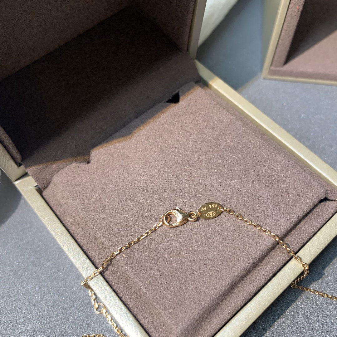 [LumiVibe]JEUX DE PINK GOLD DIAMOND NECKLACE