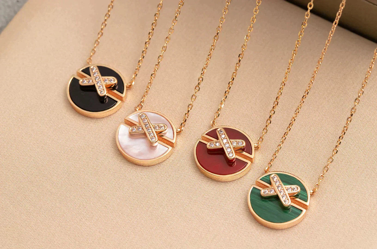 [LumiVibe]JEUX DE ROSE GOLD DIAMOND NECKLACE