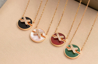 [LumiVibe]JEUX DE ROSE GOLD DIAMOND NECKLACE