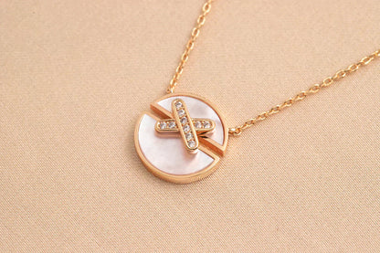 [LumiVibe]JEUX DE ROSE GOLD DIAMOND NECKLACE
