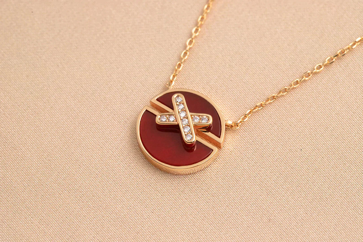 [LumiVibe]JEUX DE ROSE GOLD DIAMOND NECKLACE