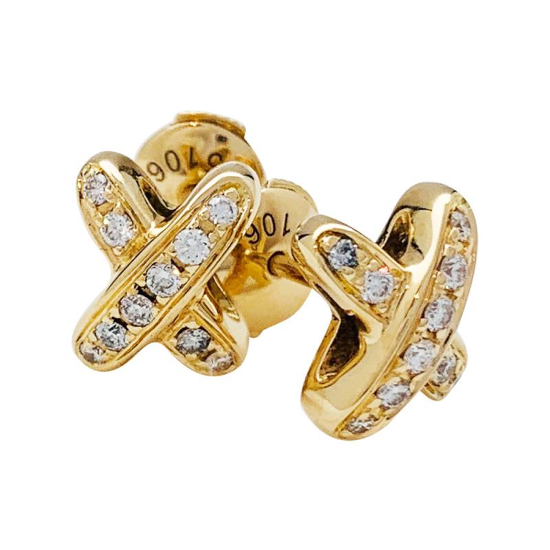 [LumiVibe]JEUX DE GOLD DIAMOND EARRINGS