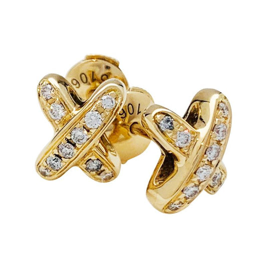 [LumiVibe]JEUX DE GOLD DIAMOND EARRINGS