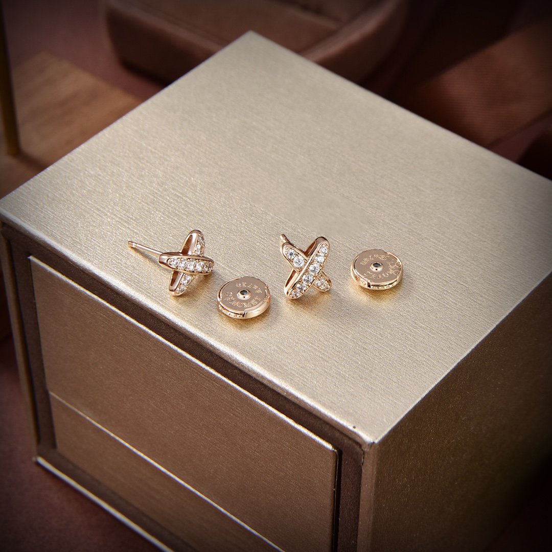 [LumiVibe]JEUX DE GOLD DIAMOND EARRINGS