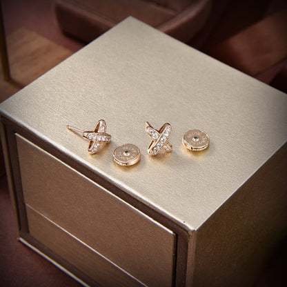 [LumiVibe]JEUX DE GOLD DIAMOND EARRINGS