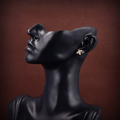 [LumiVibe]JEUX DE GOLD DIAMOND EARRINGS