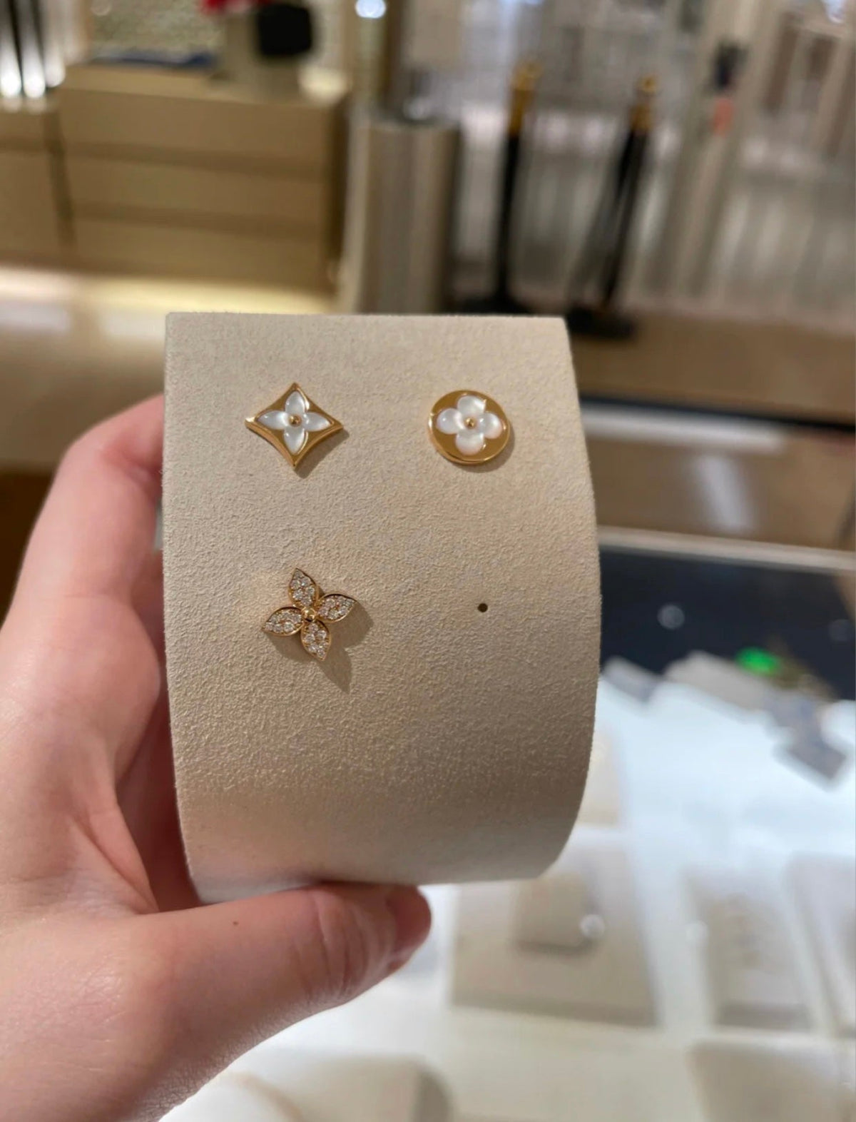 [LumiVibe]STAR BLOSSOM STUD EARRINGS PINK GOLD DIAMONDS