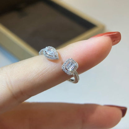 [LumiVibe]MY TWIN TOI & MOI SILVER DIAMOND RING