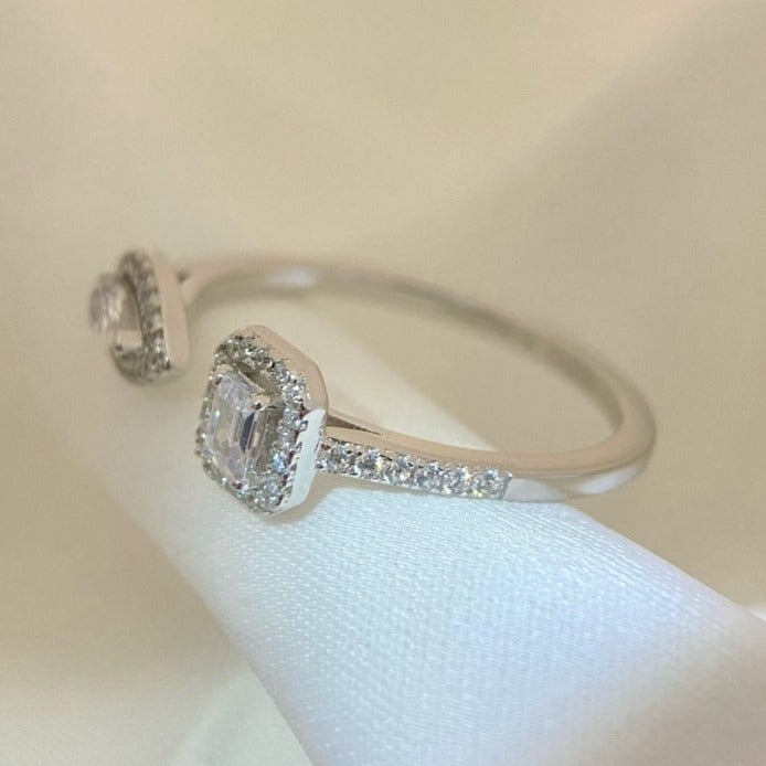 [LumiVibe]MY TWIN TOI & MOI SILVER DIAMOND RING