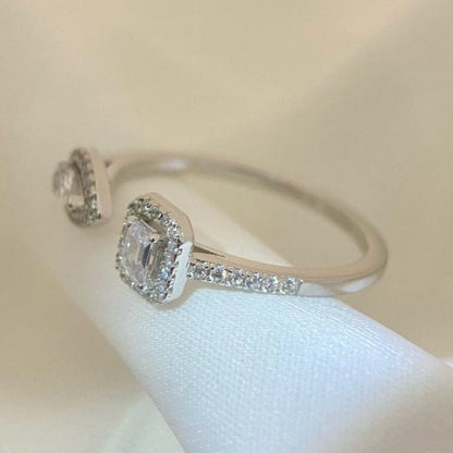 [LumiVibe]MY TWIN TOI & MOI SILVER DIAMOND RING