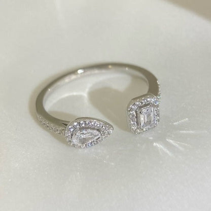 [LumiVibe]MY TWIN TOI & MOI SILVER DIAMOND RING