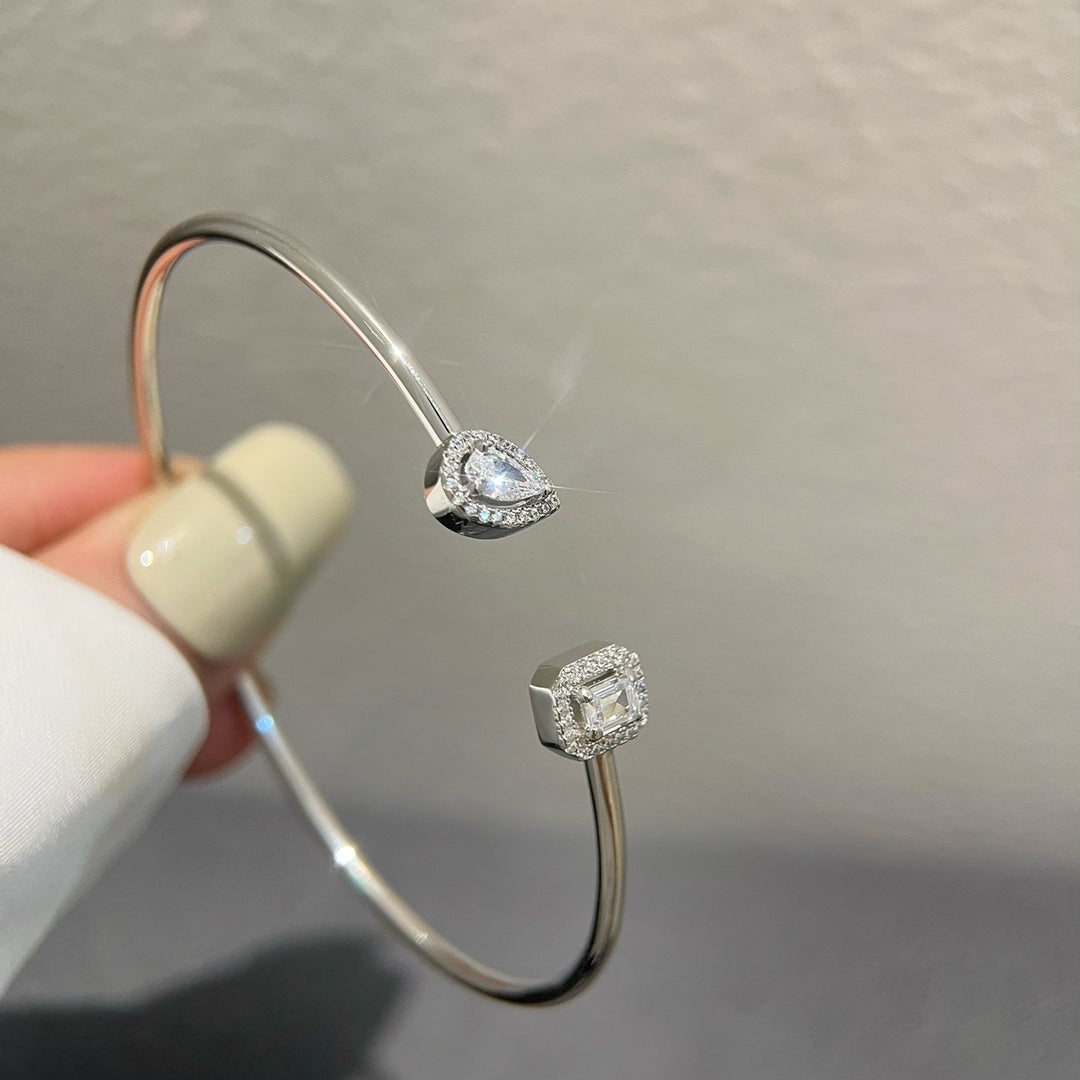 [LumiVibe]JONC FLEX MY TWIN TOI & MOI SILVER DIAMOND BRACELET