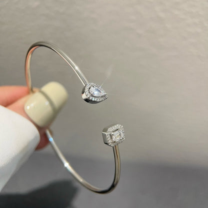 [LumiVibe]JONC FLEX MY TWIN TOI & MOI SILVER DIAMOND BRACELET