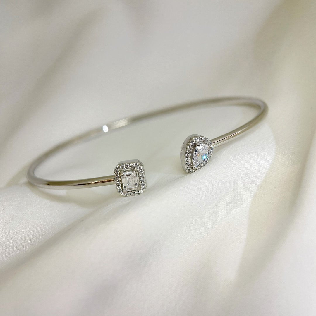 [LumiVibe]JONC FLEX MY TWIN TOI & MOI SILVER DIAMOND BRACELET