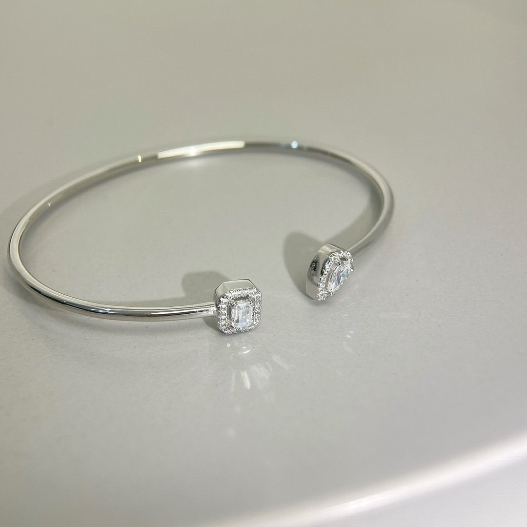[LumiVibe]JONC FLEX MY TWIN TOI & MOI SILVER DIAMOND BRACELET