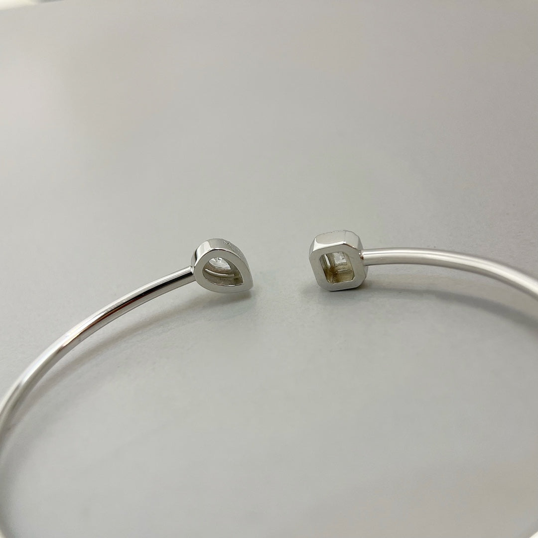 [LumiVibe]JONC FLEX MY TWIN TOI & MOI SILVER DIAMOND BRACELET