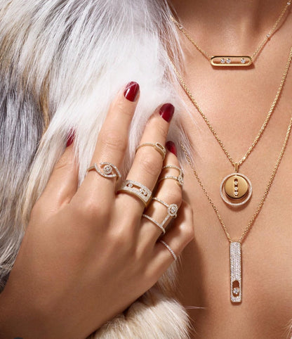 [LumiVibe]Demo MOVE PM NECKLACE PINK GOLD DIAMOND
