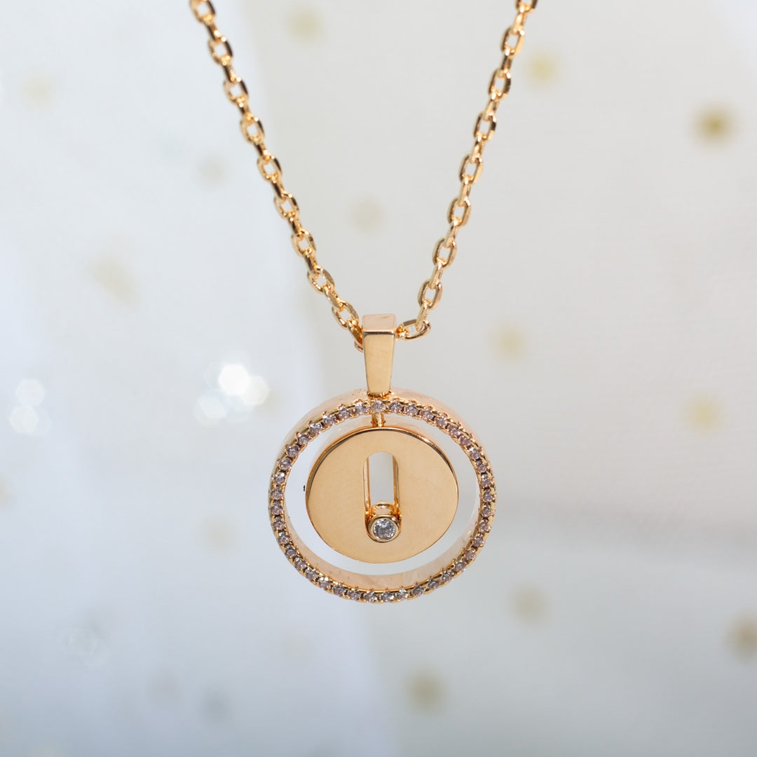 [LumiVibe]Demo MOVE PM NECKLACE PINK GOLD DIAMOND
