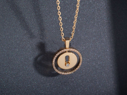 [LumiVibe]Demo MOVE PM NECKLACE PINK GOLD DIAMOND