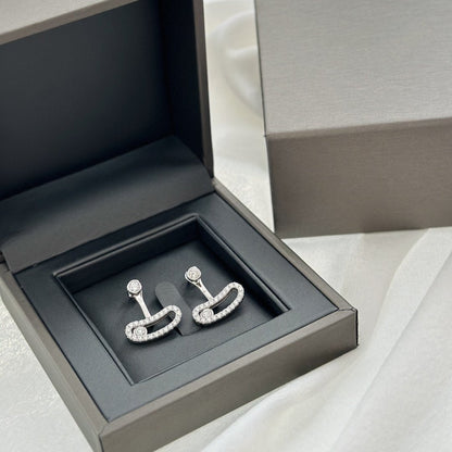 [LumiVibe]MOVE UNO SILVER DIAMOND EARRINGS