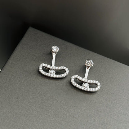 [LumiVibe]MOVE UNO SILVER DIAMOND EARRINGS
