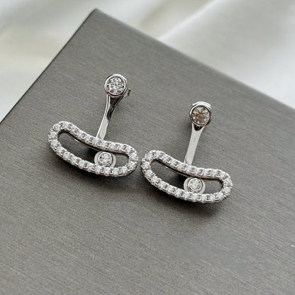 [LumiVibe]MOVE UNO SILVER DIAMOND EARRINGS