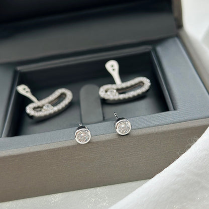 [LumiVibe]MOVE UNO SILVER DIAMOND EARRINGS