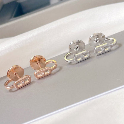 [LumiVibe]CREOLES MOVE UNO MINI 1 DIAMOND EARRINGS