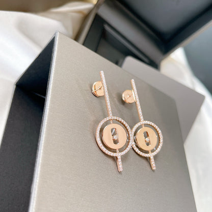 [LumiVibe]Demo MOVE ARROW PINK GOLD DIAMOND EARRINGS